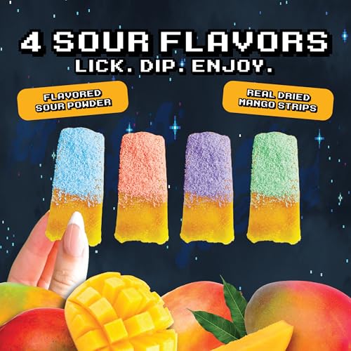 Final Boss Sour, Fun Dip, Extreme Super Sour Powder with Real Candy-Tasting Dried Mangoes, (3.5 Ounces Bag, Pack of 4) - Vintage Old School 80s and 90s Party Candy