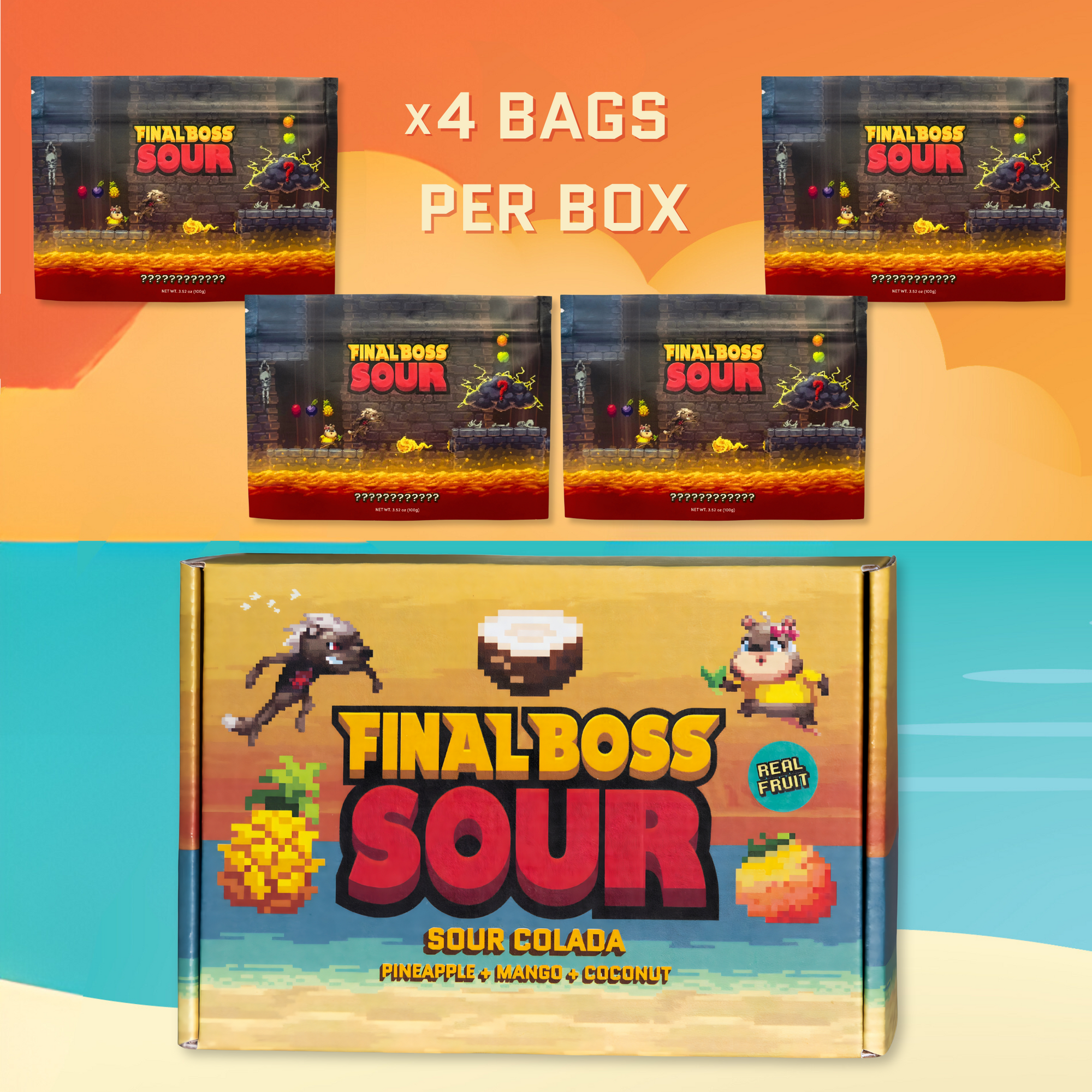 Sour Pina Colada (Mango + Pineapple + Coconut) (4-Pack)