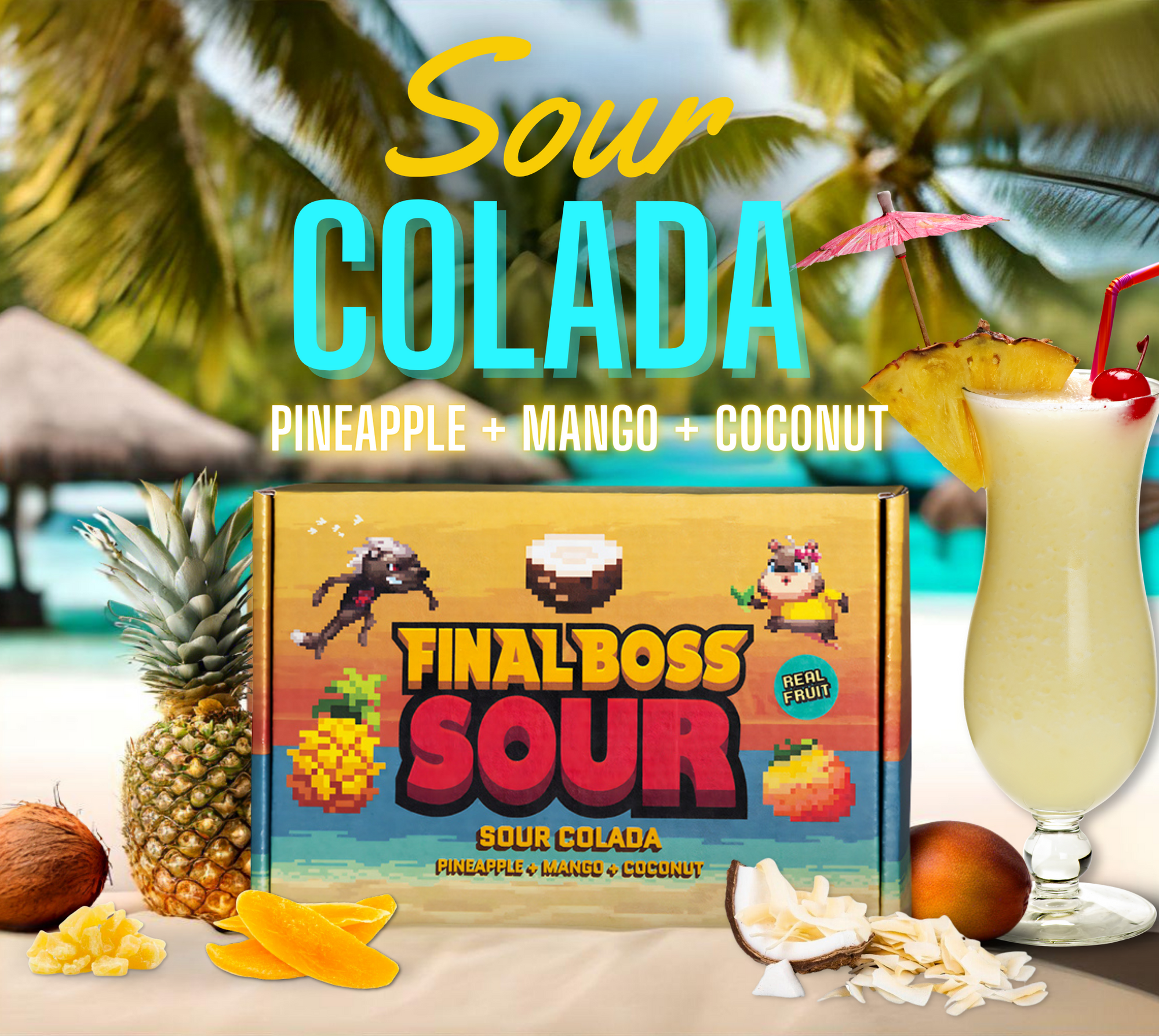 Sour Pina Colada (Mango + Pineapple + Coconut) (4-Pack)