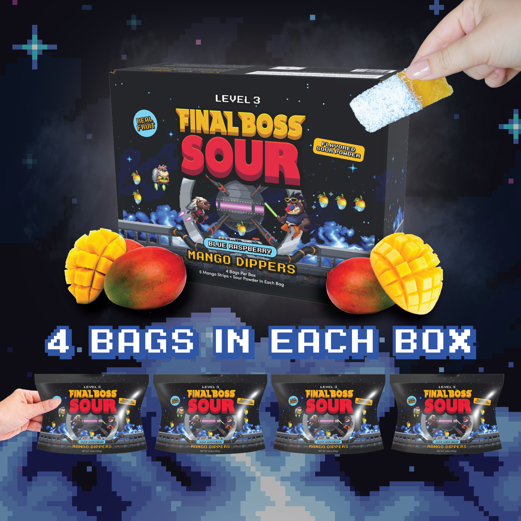 Blue Raspberry Mango Dippers (4-Pack) - 3 Month Gift Subscription