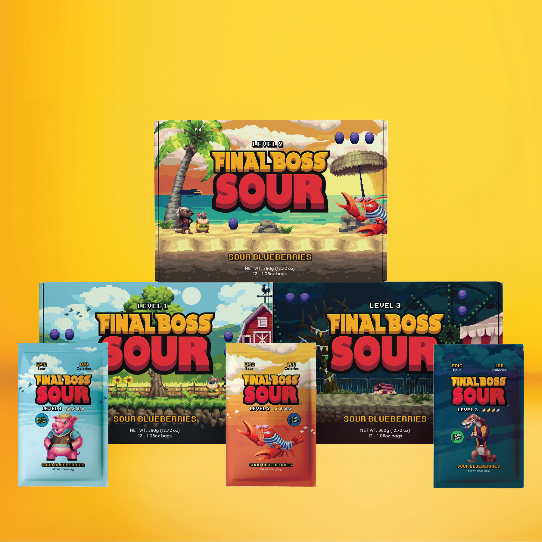 Level 1 & 2 & 3 Blueberry Multi-pack | Final Boss Sour Level 1 & 2 & 3 Blueberry Multi-pack | Final Boss Sour