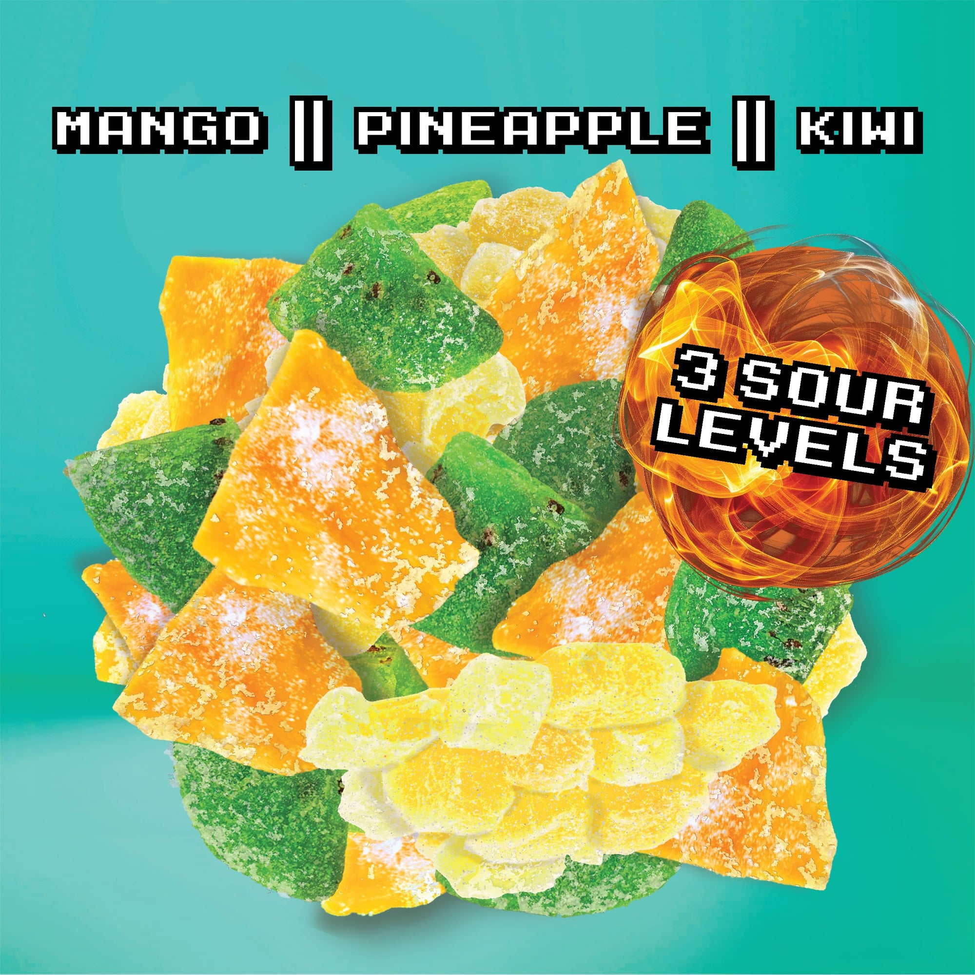 Final Boss Sour Extremely Super Sour Candy, Tropical Flavor Sampler Pack, Natural Fruit Chews with Dried Fruit, Cane Sugar & Sunflower Oil, All Sour Levels, Low Calorie Healthy Snack for Kids, Teens, Adults, Lunch Boxes & On The Go, 18 Pack