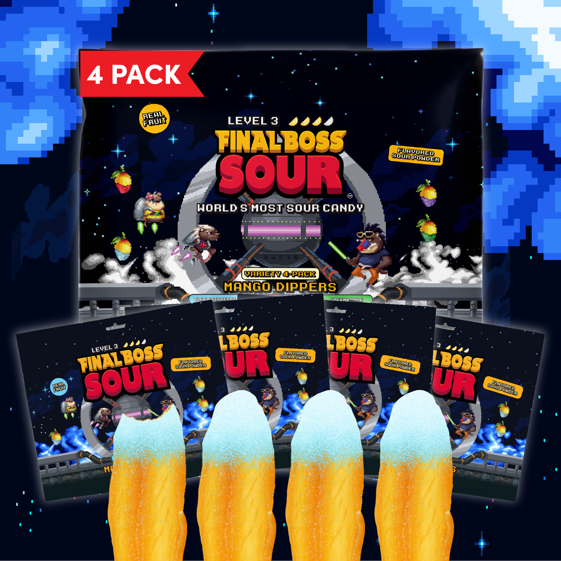 Blue Raspberry Mango Dippers (4-Pack)