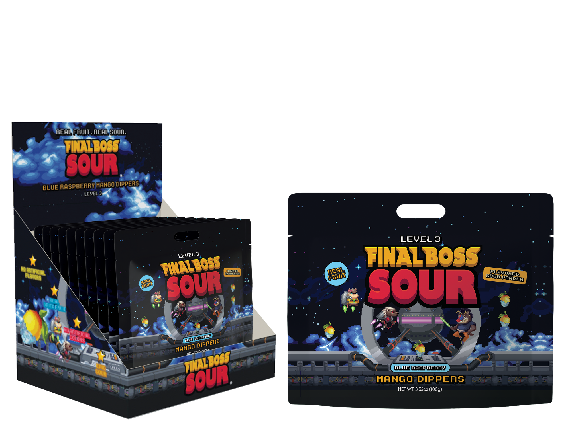 Level 3 Blue Razz Mango Dippers PDQ (10 Count)