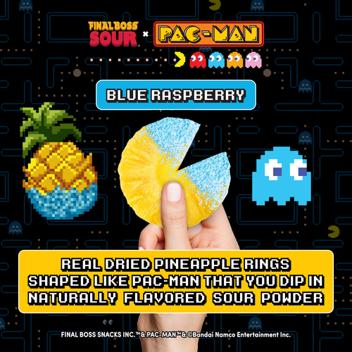 Pac-man x Final Boss Sour: Pineapple Dippers BLUE RASPBERRY (1-Pack)