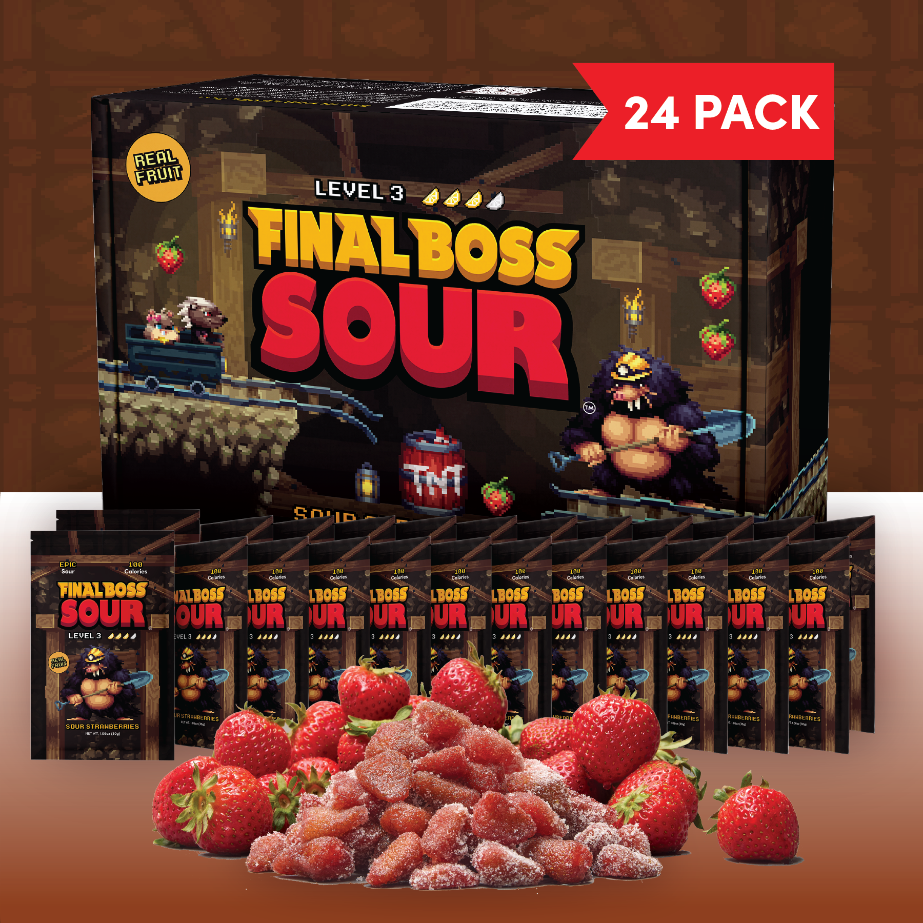 Level 3 Strawberries (24-pack) | Final Boss Sour