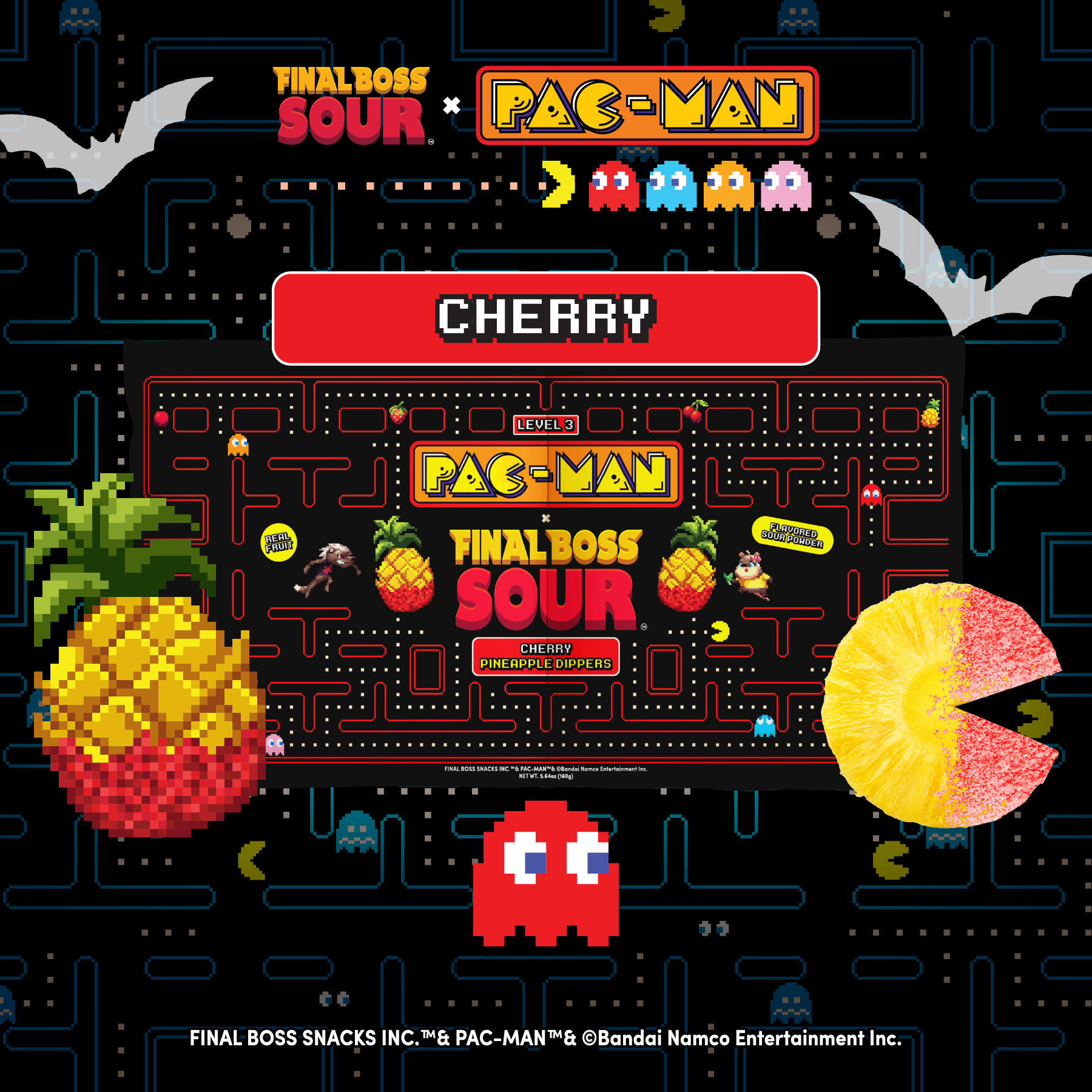 Level 3 Cherry Pac-man x Final Boss Sour: Pineapple Dippers (1-Pack)