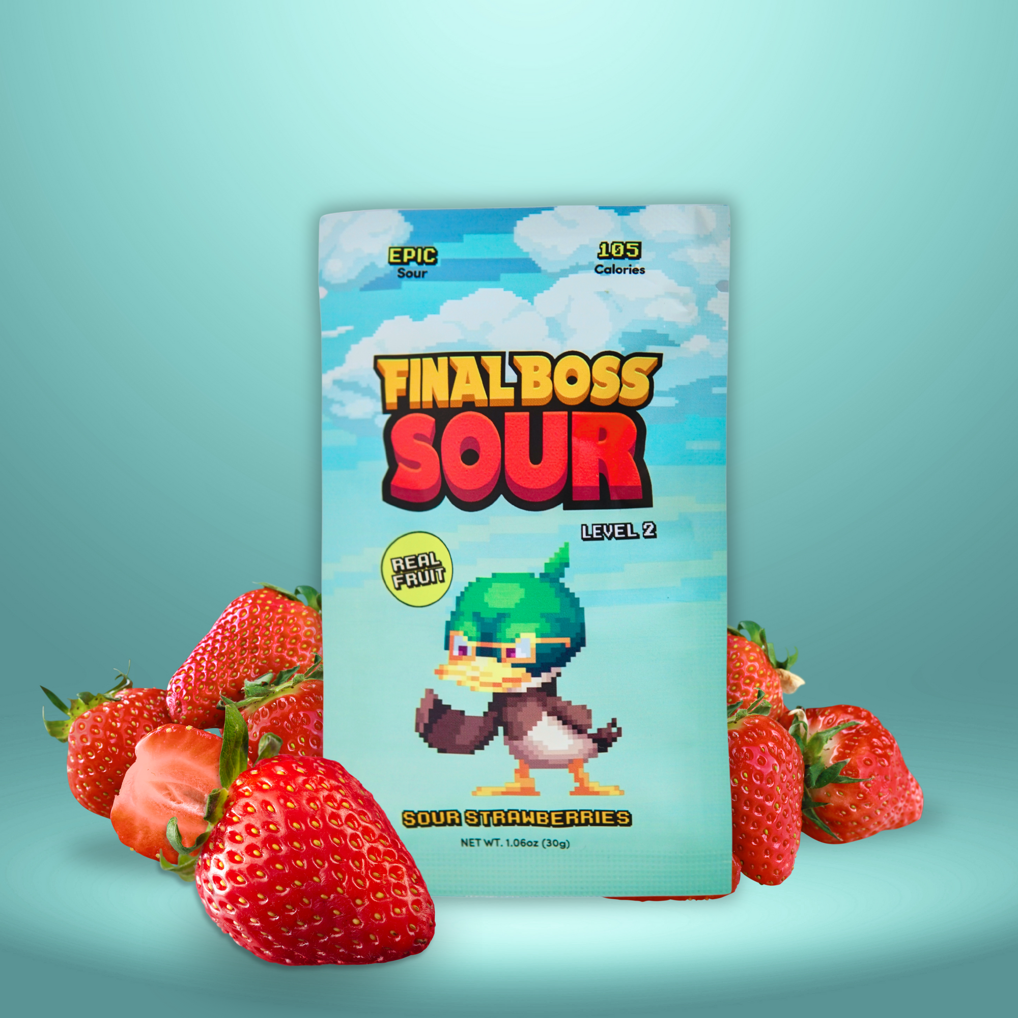 Level 2 Strawberry Pouch and Real berries