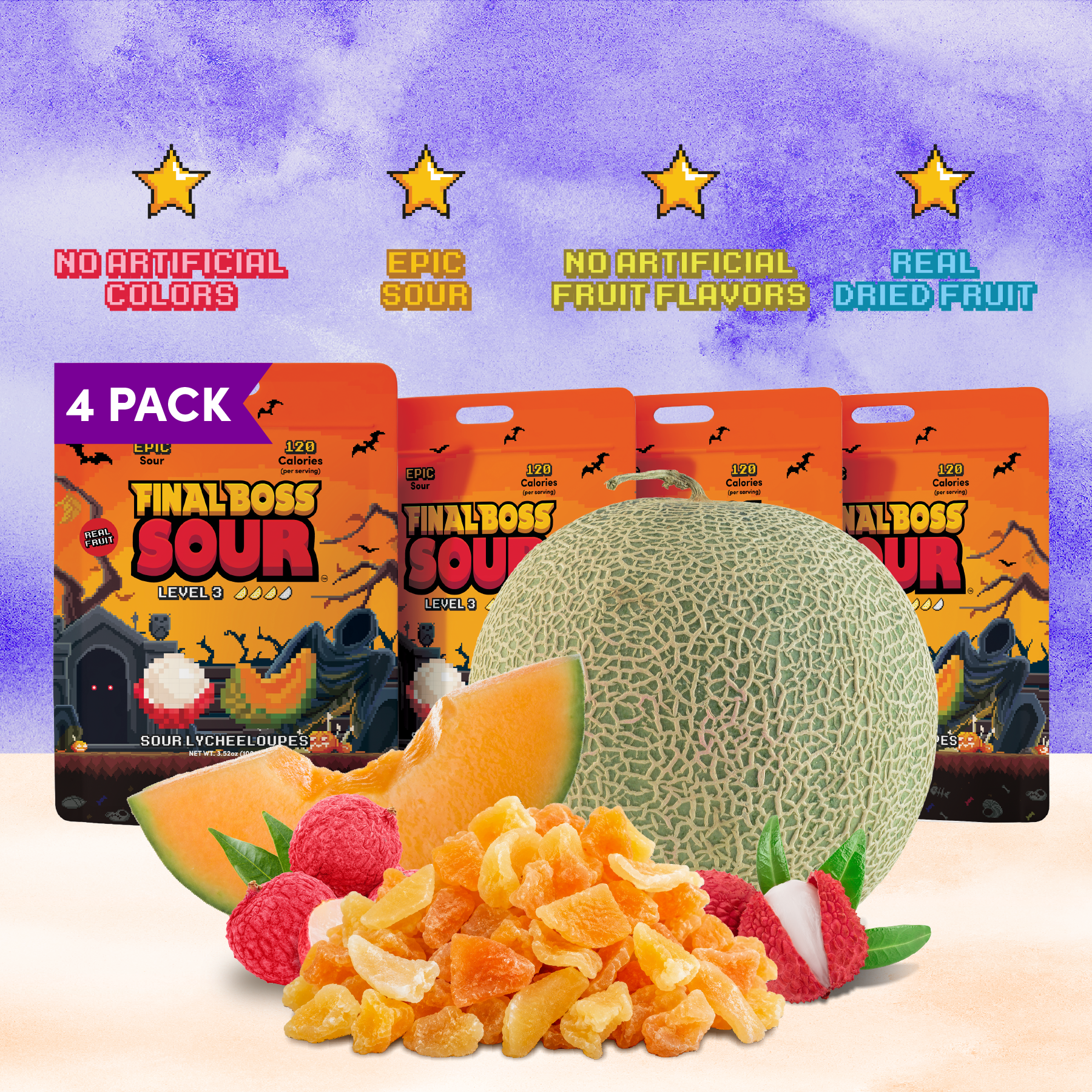 Level 3 Sour Lycheeloupes (4-Pack)