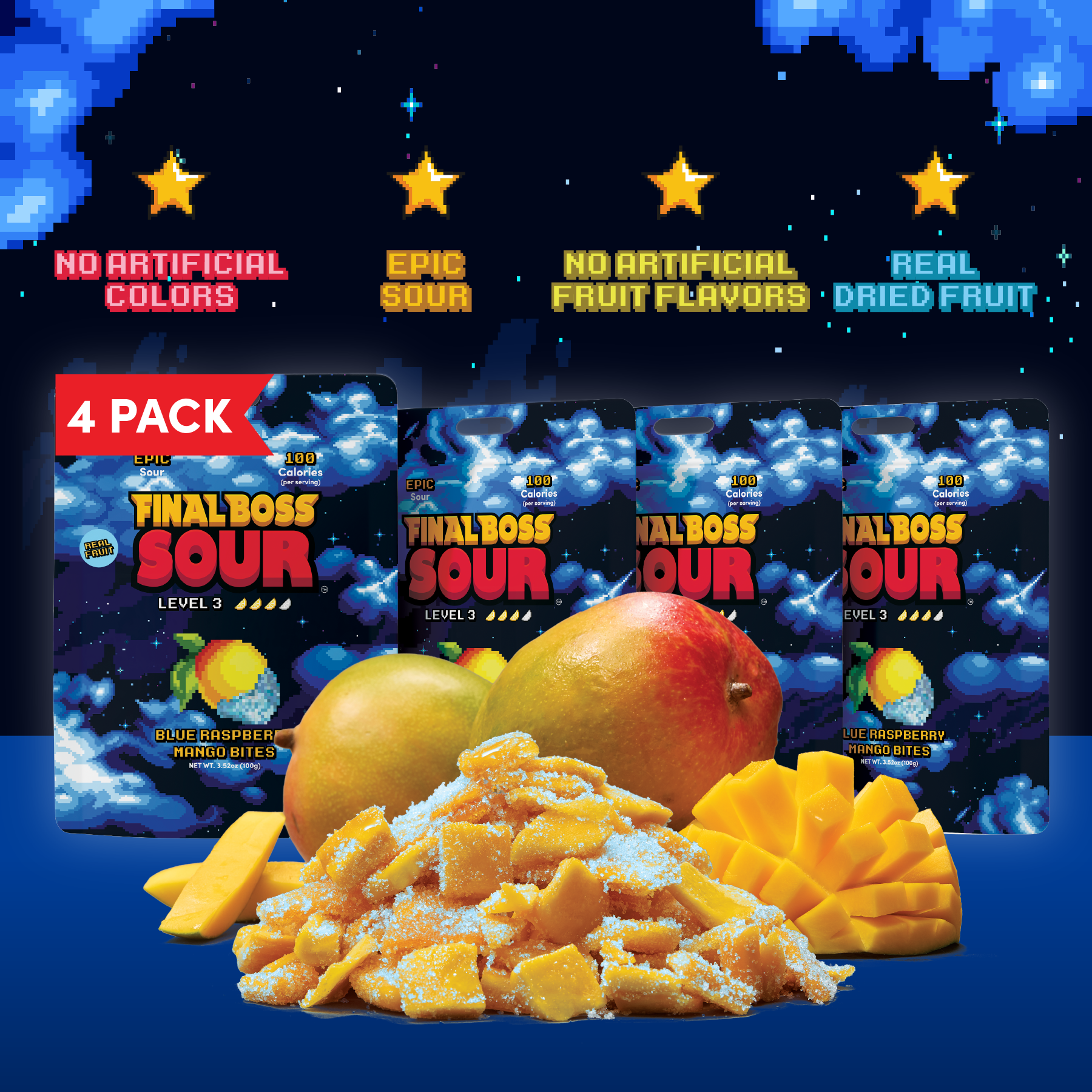 NEW Blue Razz Mango Bites (Level 3) (4-Pack)