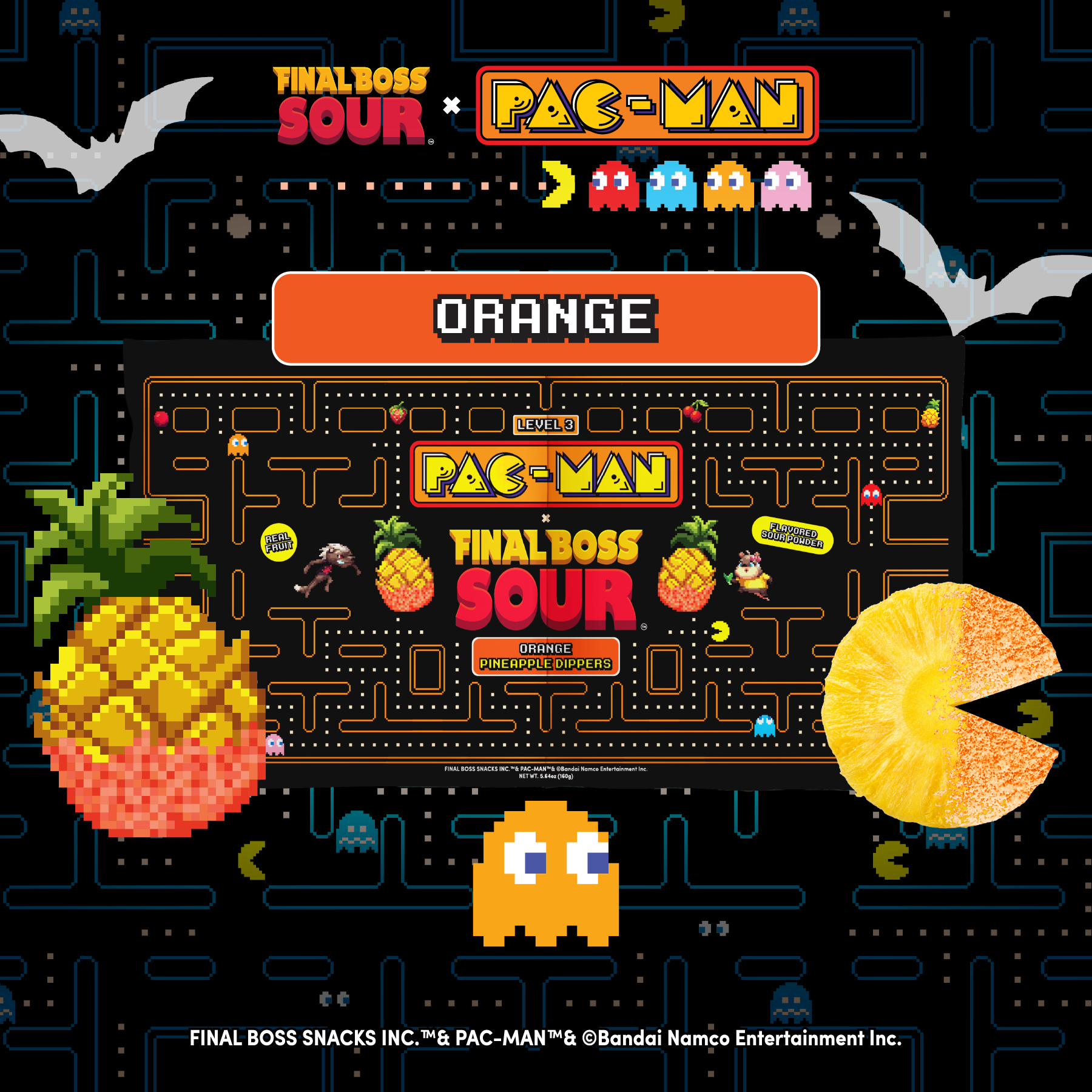 Level 3 Orange Pac-man x Final Boss Sour: Pineapple Dippers (1-Pack)