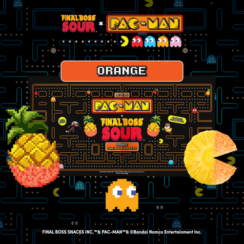 Pac-man x Final Boss Sour: Pineapple Dippers ORANGE (1-Pack)