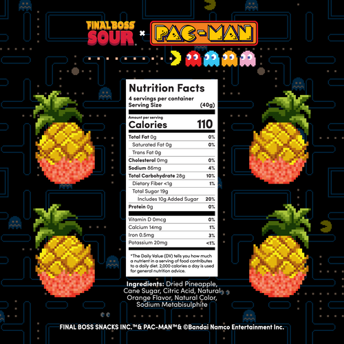 Pac-man x Final Boss Sour: Pineapple Dippers ORANGE (1-Pack)