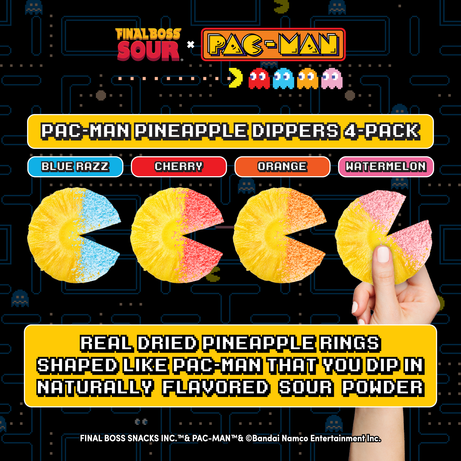 Pac-man x Final Boss Sour: Pineapple Dippers (1-Pack)