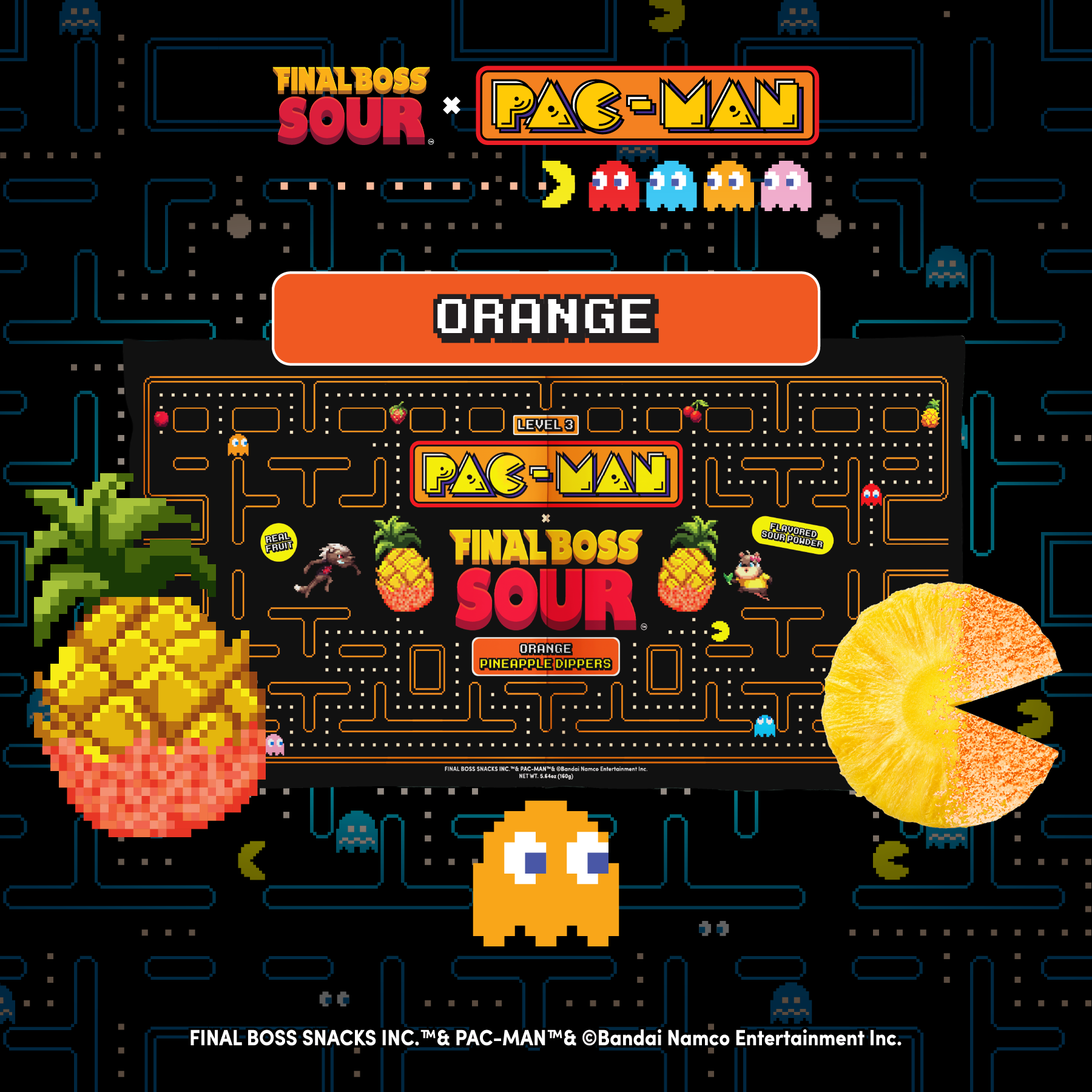 Pac-man x Final Boss Sour: Pineapple Dippers (1-Pack)