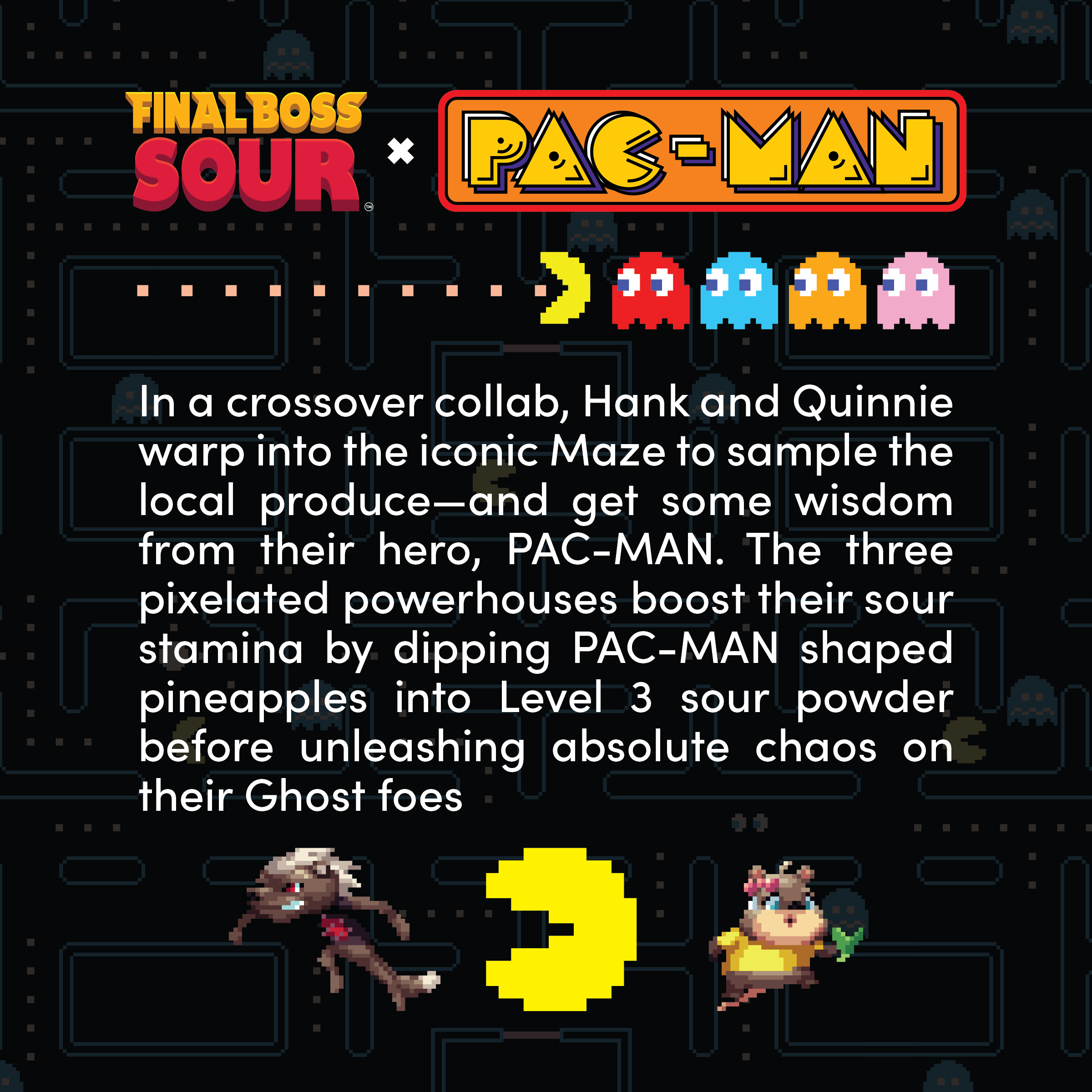 Pacman x Final Boss Sour: Pineapple Dippers (4-Pack)