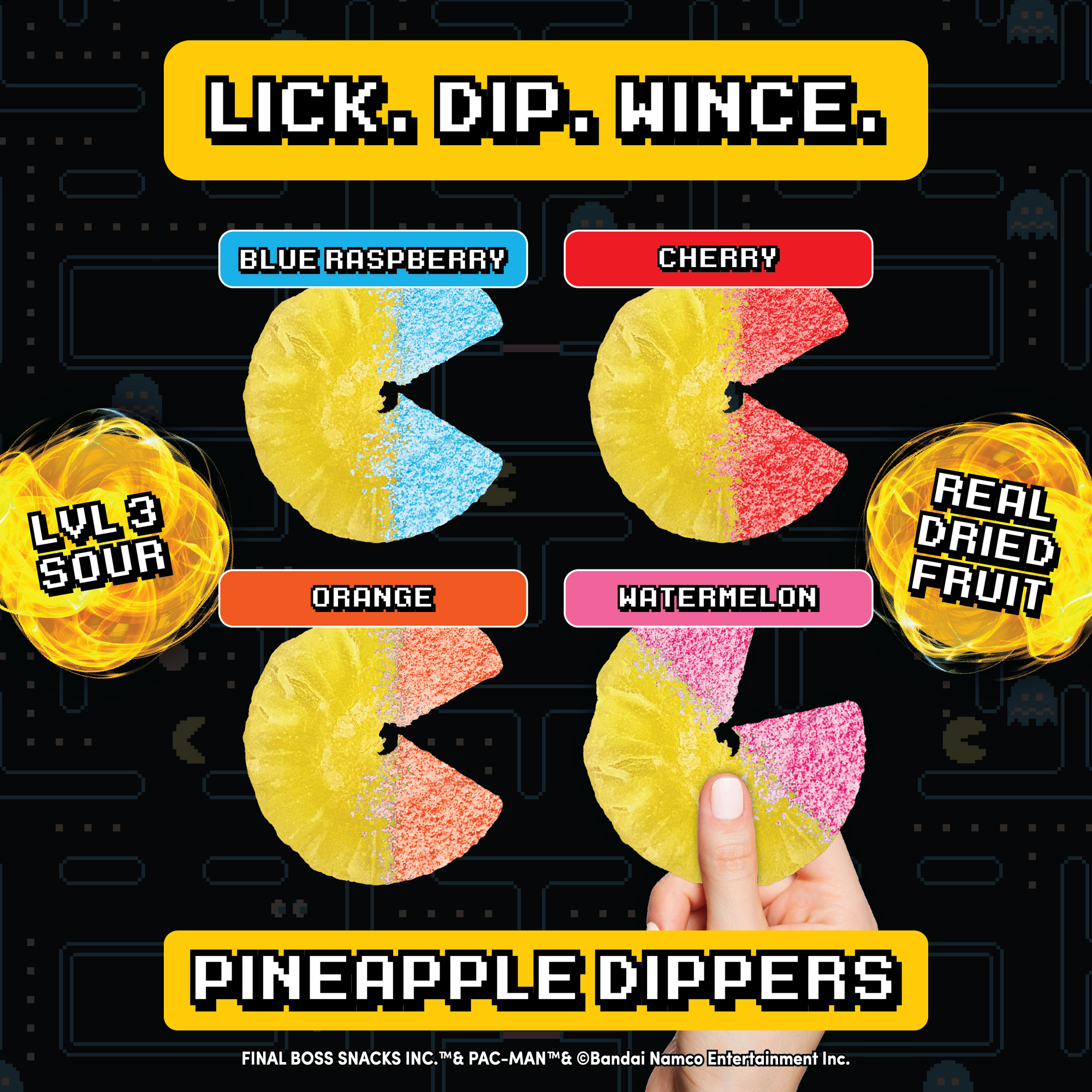 Pac-man x Final Boss Sour: Pineapple Dippers (4-Pack)