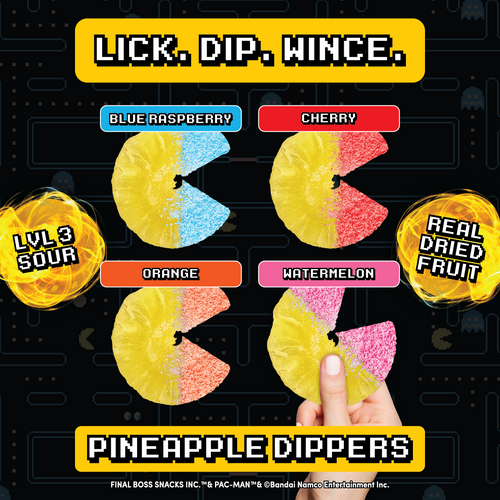 Pacman x Final Boss Sour: Pineapple Dippers (4-Pack)