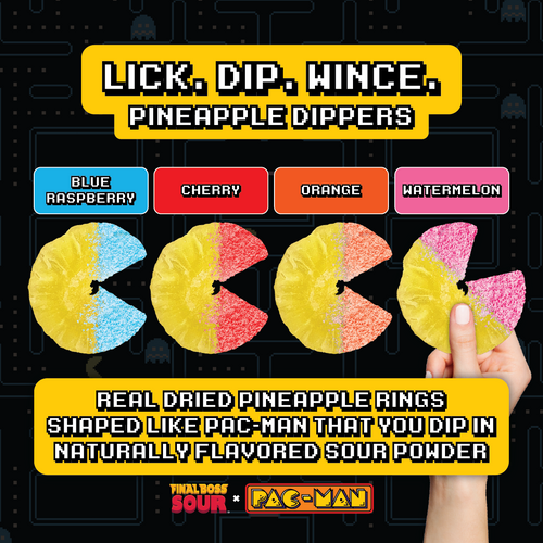 Pacman x Final Boss Sour: Pineapple Dippers (4-Pack)