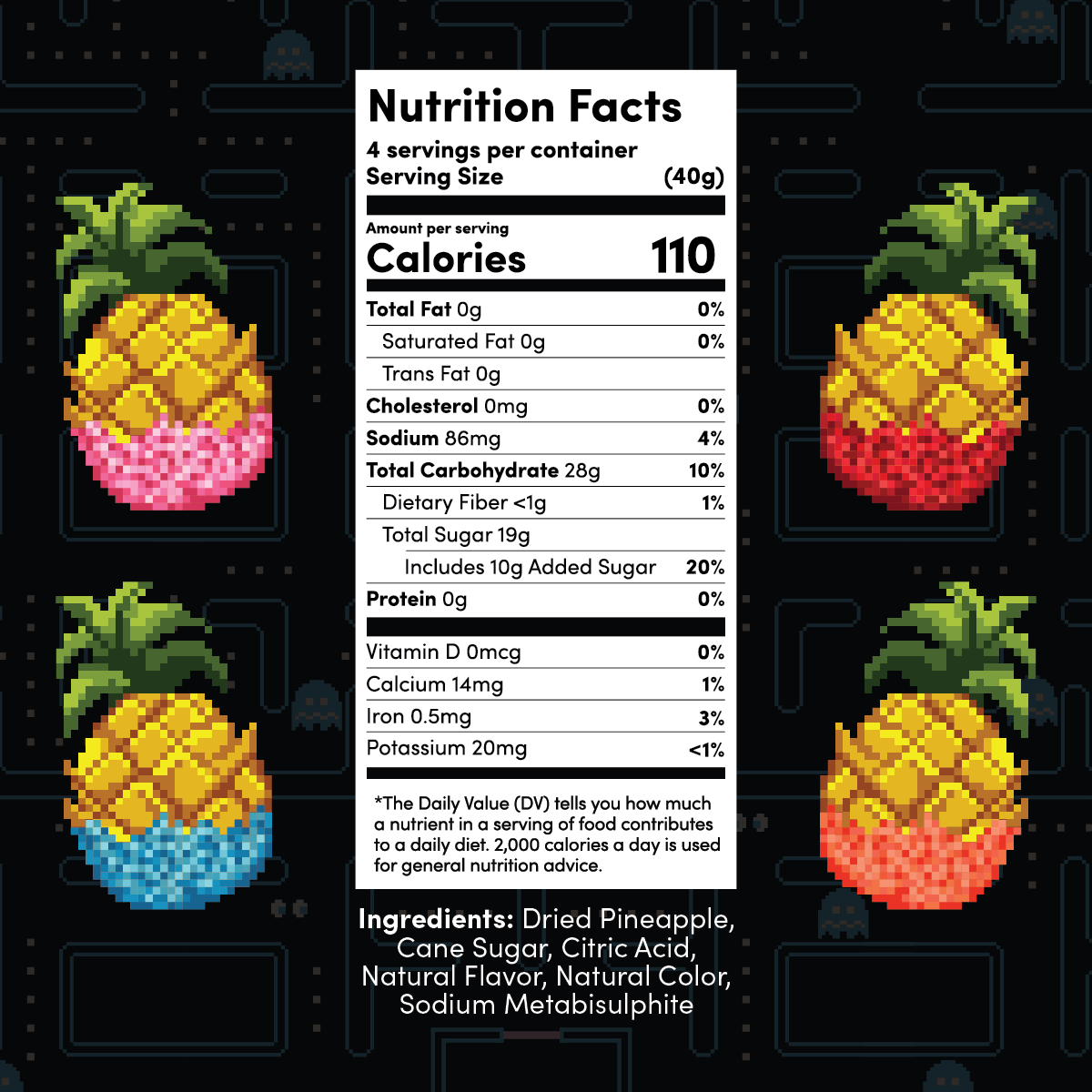 Pacman x Final Boss Sour: Pineapple Dippers (4-Pack)