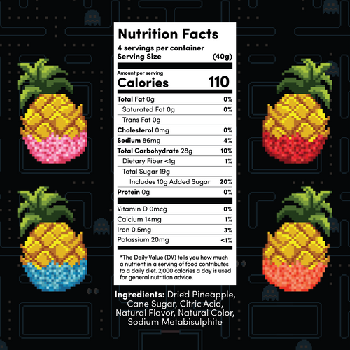 Pacman x Final Boss Sour: Pineapple Dippers (4-Pack)