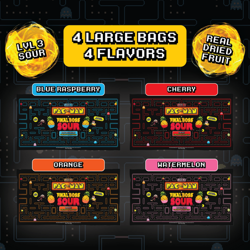 Pacman x Final Boss Sour: Pineapple Dippers (4-Pack)