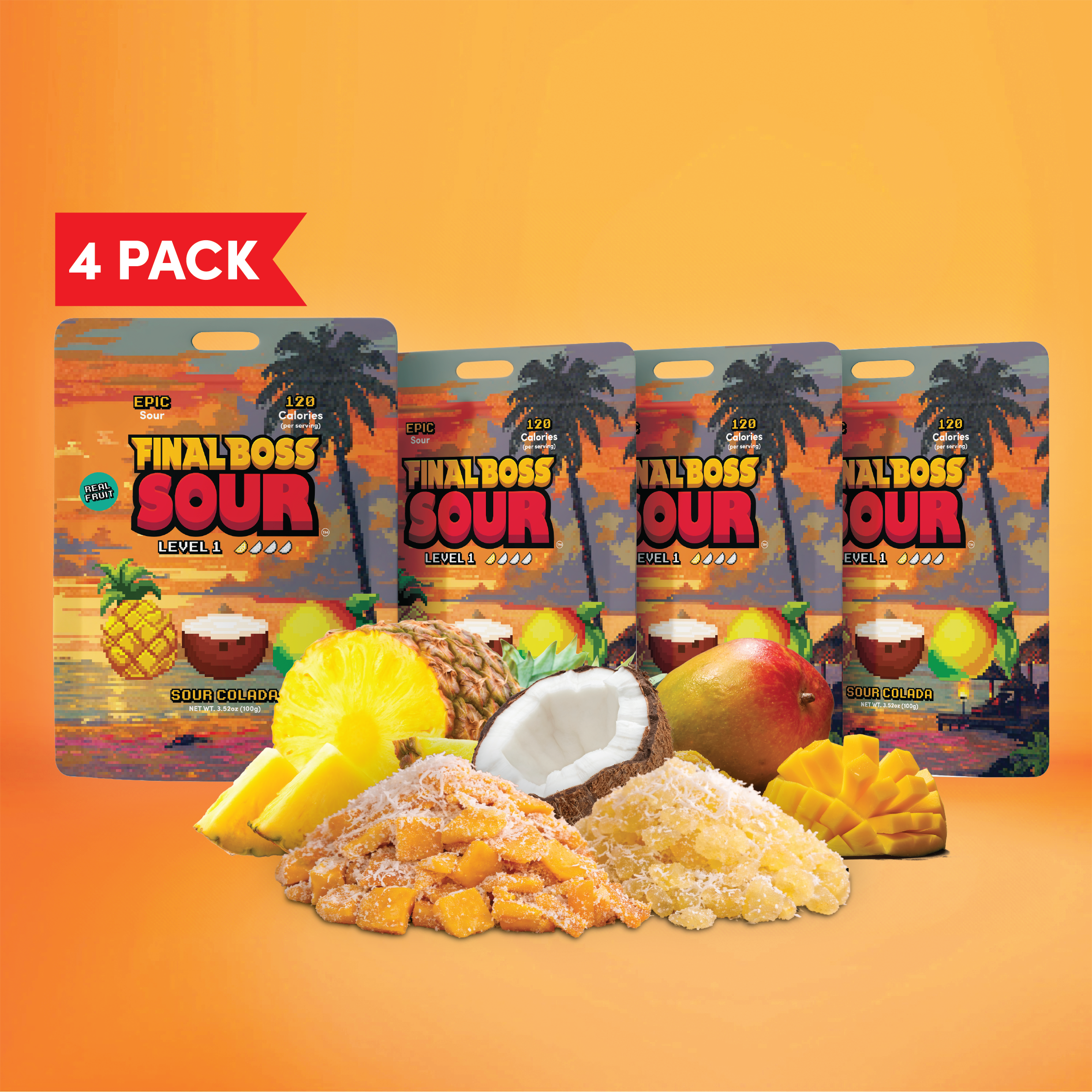 Sour Pina Colada (Mango + Pineapple + Coconut) (4-Pack)