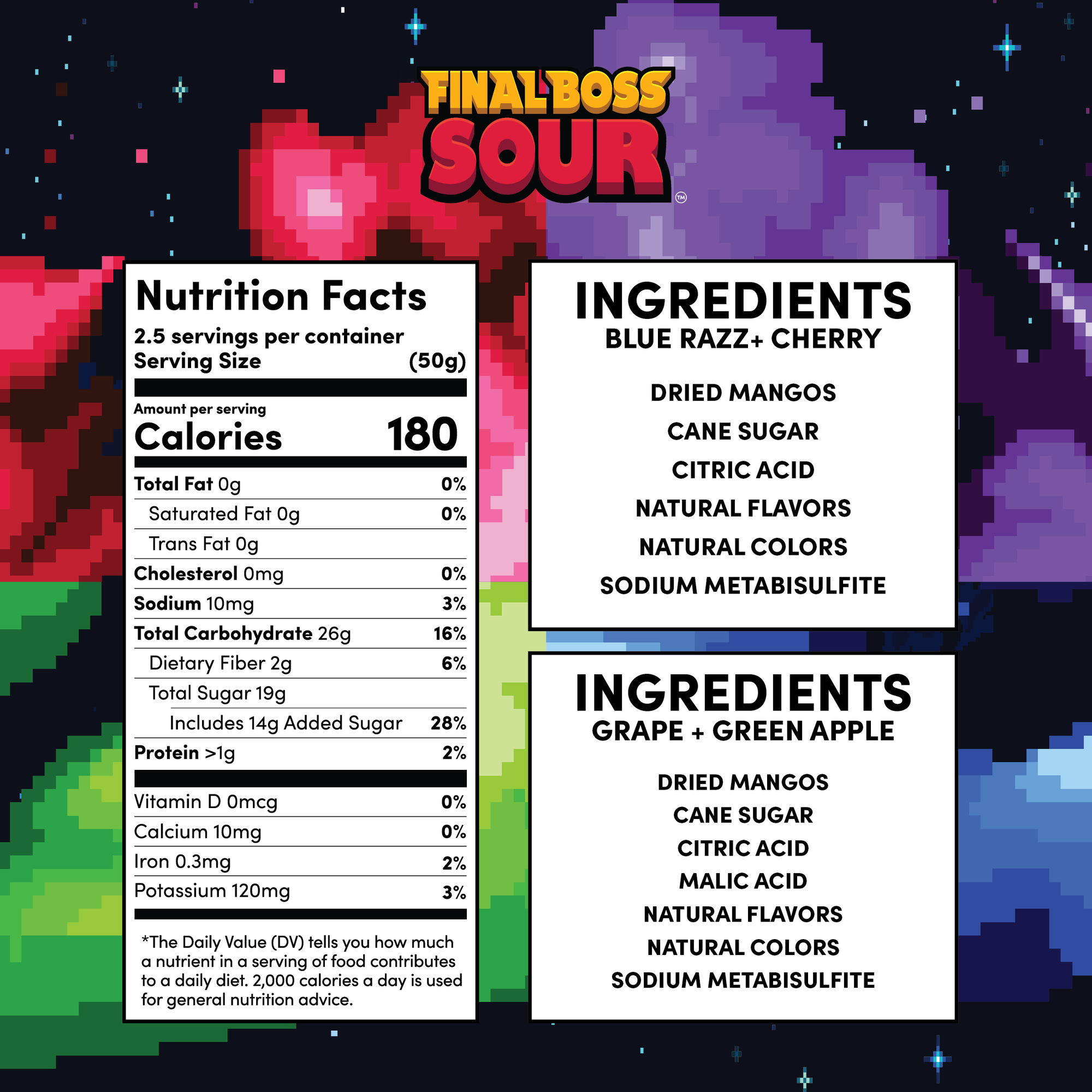 Final Boss Sour, Fun Dip, Extreme Super Sour Powder with Real Candy-Tasting Dried Mangoes, (3.5 Ounces Bag, Pack of 4) - Vintage Old School 80s and 90s Party Candy