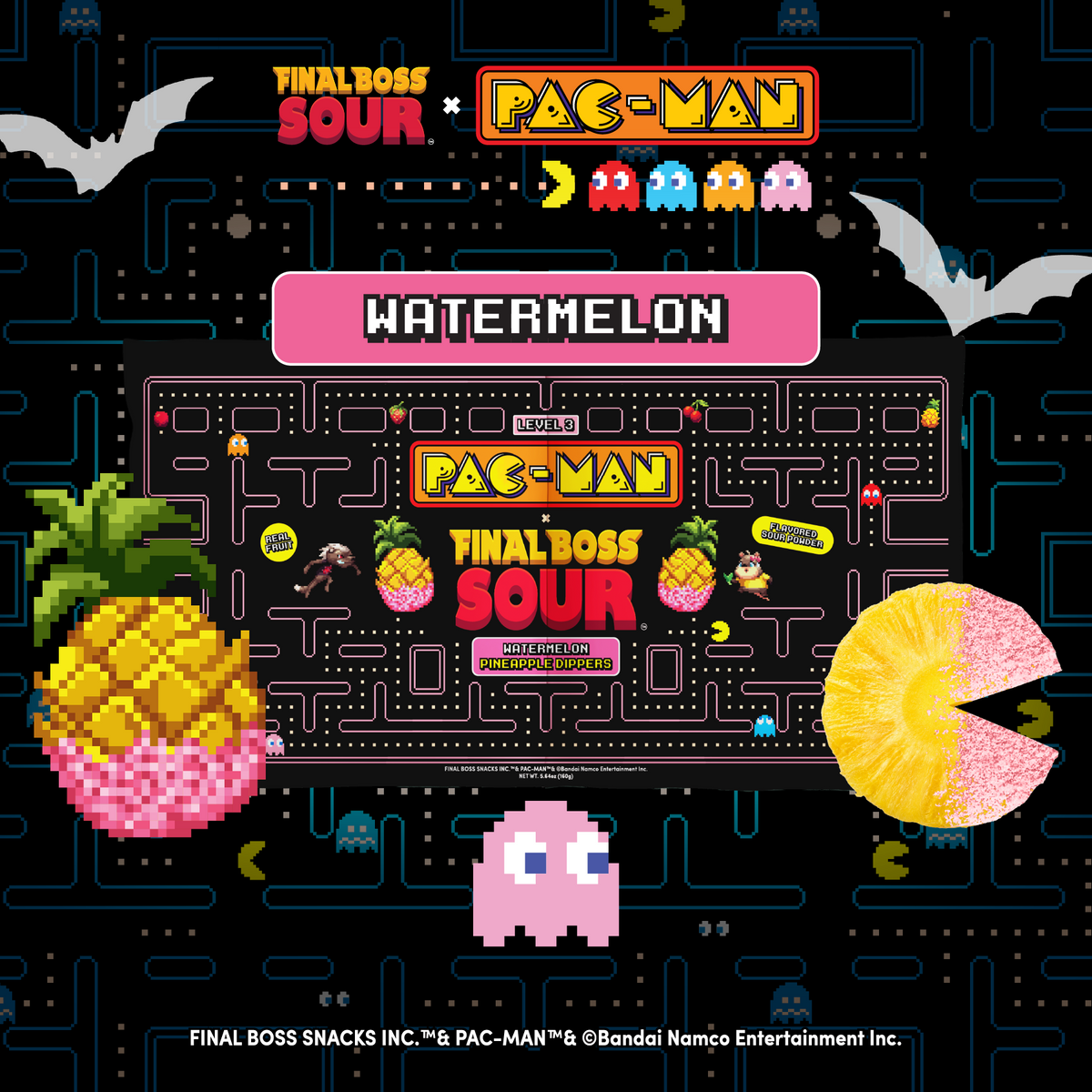 Level 3 Watermelon Pac-man x Final Boss Sour: Pineapple Dippers (1-Pack)