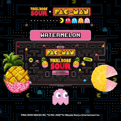 Pac-man x Final Boss Sour: Pineapple Dippers WATERMELON (1-Pack)
